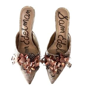 Sam Edelman Dorcy Pump Mule Pink Jacquard